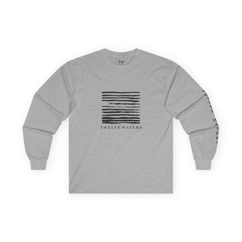 Calm Waters Long Sleeve Tee, Unisex Tee, Relaxing Graphic Shirt, Gift for Ocean Lovers, Minimalist Style, Beach Vibes