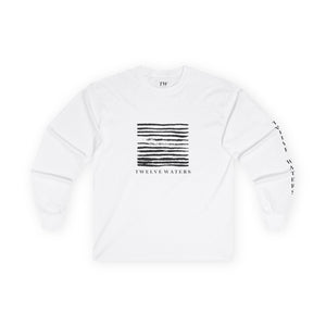 Calm Waters Long Sleeve Tee, Unisex Tee, Relaxing Graphic Shirt, Gift for Ocean Lovers, Minimalist Style, Beach Vibes